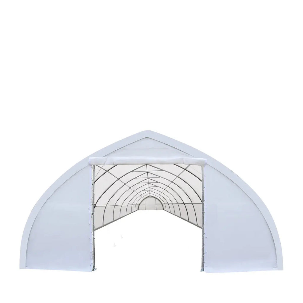 30' x 80' Peak Ceiling Storage Shelter with Heavy Duty 17 oz PVC Cover & Drive Through Doors, TMG-ST3082V