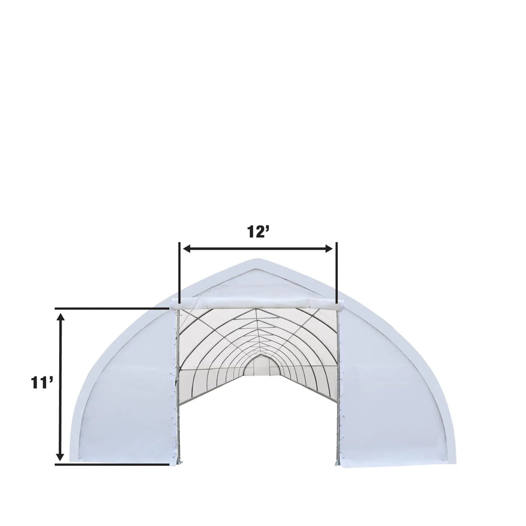 30' x 80' Peak Ceiling Storage Shelter with Heavy Duty 17 oz PVC Cover & Drive Through Doors, TMG-ST3082V