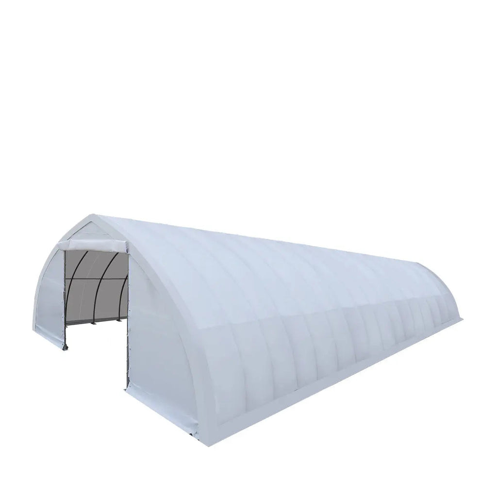 30' x 80' Peak Ceiling Storage Shelter with Heavy Duty 17 oz PVC Cover & Drive Through Doors, TMG-ST3082V