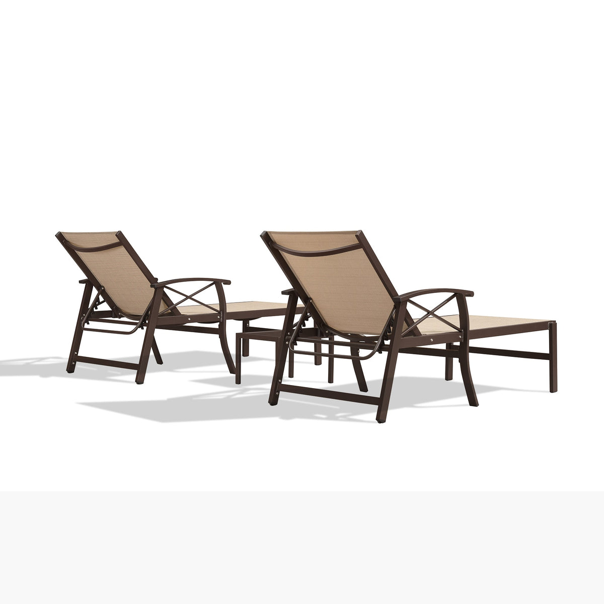 PURPLE LEAF Oversized Chaise Lounge Chair Outdoor Extra Wide Pool Lounge Chairs 5 Adjustable Position with Armrests and Side Table, Aluminum Patio Lounge Chair for Outside, Backyard, Pool