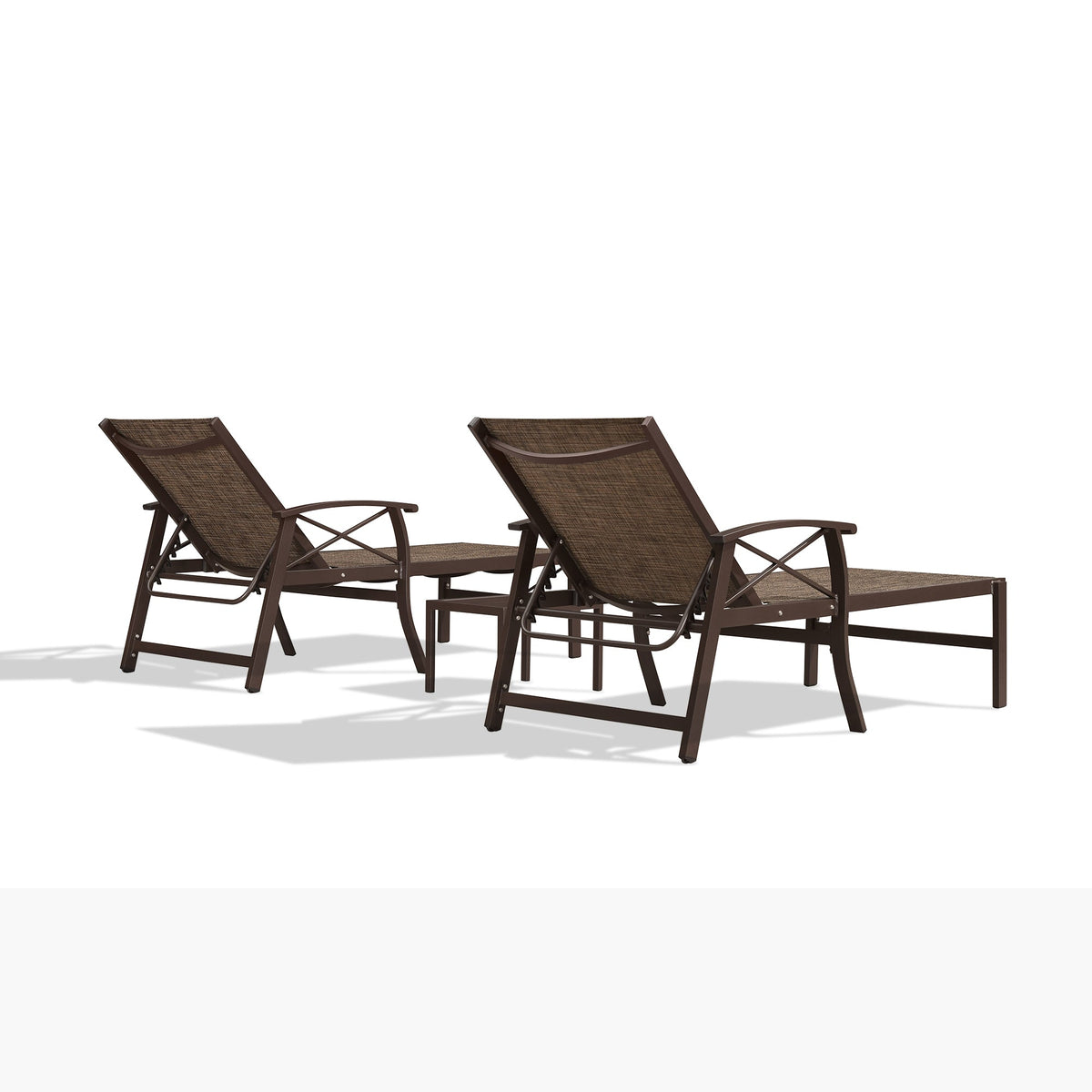 PURPLE LEAF Oversized Chaise Lounge Chair Outdoor Extra Wide Pool Lounge Chairs 5 Adjustable Position with Armrests and Side Table, Aluminum Patio Lounge Chair for Outside, Backyard, Pool