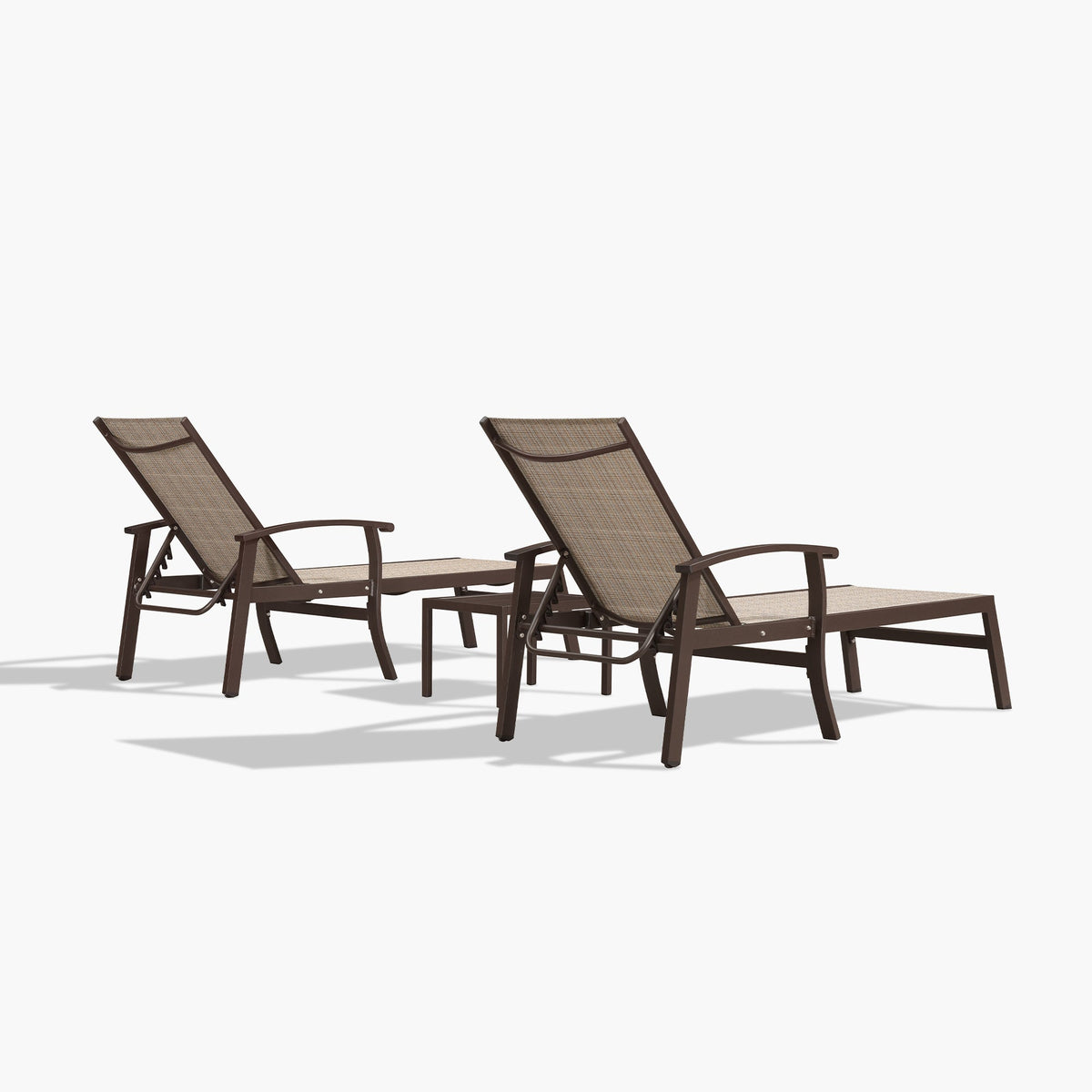 PURPLE LEAF Outdoor Chaise Lounge Chair Patio Pool Lounger Aluminum Chairs with Side Table and Wheels Adjustable Tanning Recliner with Armrests for Outside Backyard Deck Beach