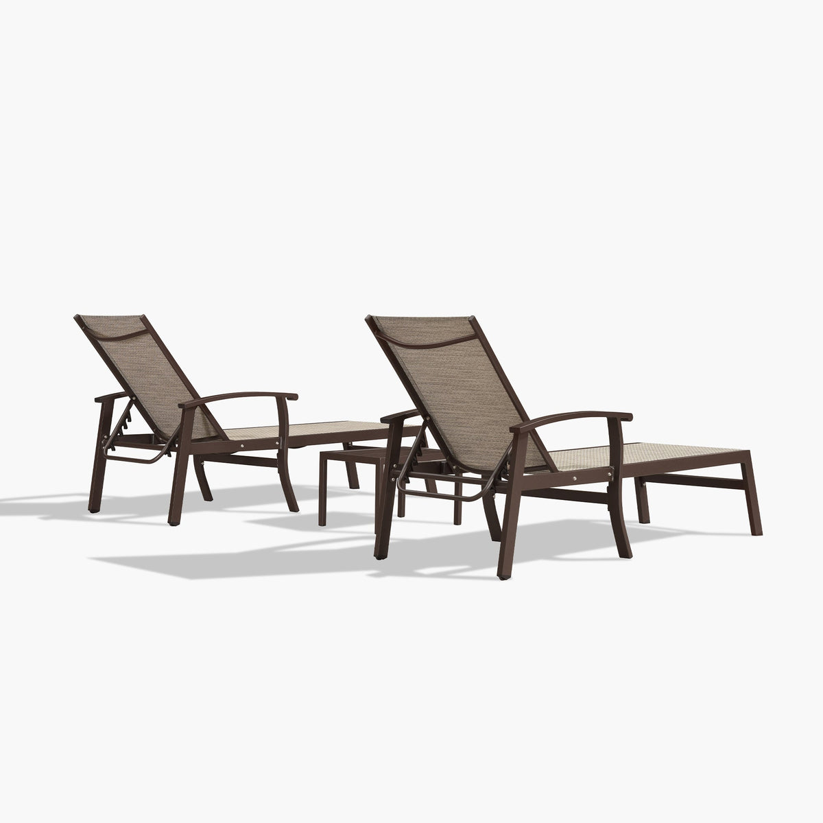 PURPLE LEAF Oversized Chaise Lounge Chair Outdoor Extra Wide Pool Lounge Chairs 5 Adjustable Position with Armrests and Side Table, Aluminum Patio Lounge Chair for Outside, Backyard, Pool