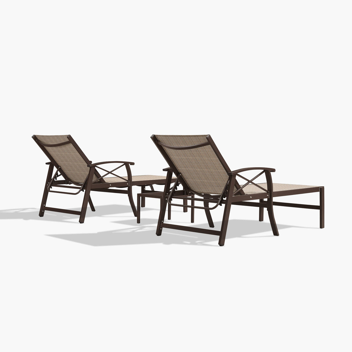 PURPLE LEAF Outdoor Chaise Lounge Chair Patio Pool Lounger Aluminum Chairs with Side Table and Wheels Adjustable Tanning Recliner with Armrests for Outside Backyard Deck Beach