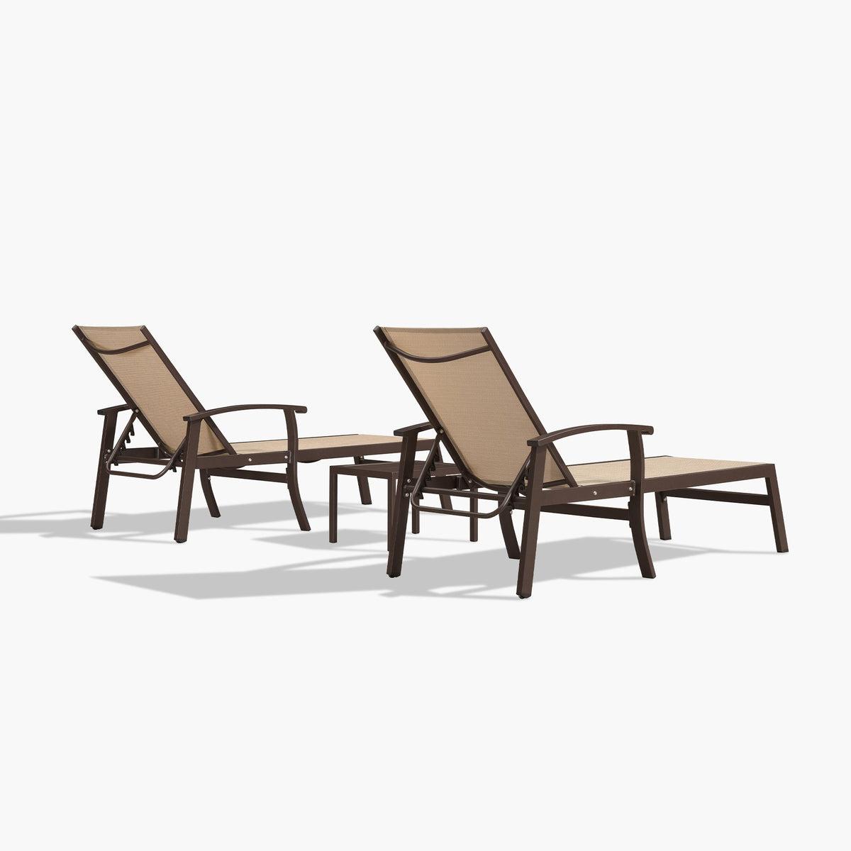 PURPLE LEAF Oversized Chaise Lounge Chair Outdoor Extra Wide Pool Lounge Chairs 5 Adjustable Position with Armrests and Side Table, Aluminum Patio Lounge Chair for Outside, Backyard, Pool