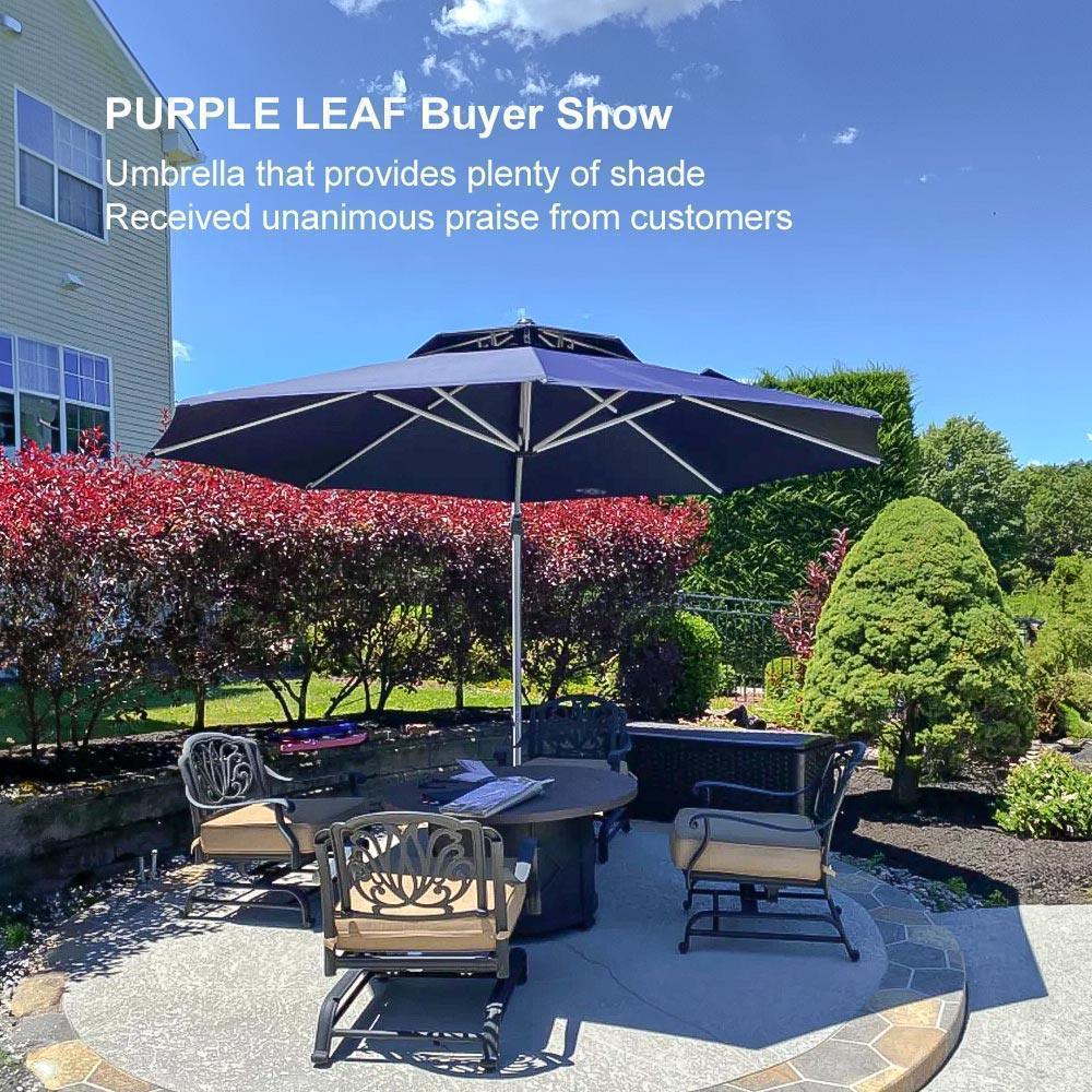 PURPLE LEAF Round Cantilever Patio Umbrella Heavy Duty Umbrella for Porch Garden Pool