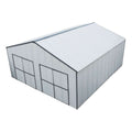 30' x 30' Metal Garage Shed – Steel Building with 11' Clearance High Front Doors, Side Entry Door, 16 GA Steel Structure TMG-MS3030