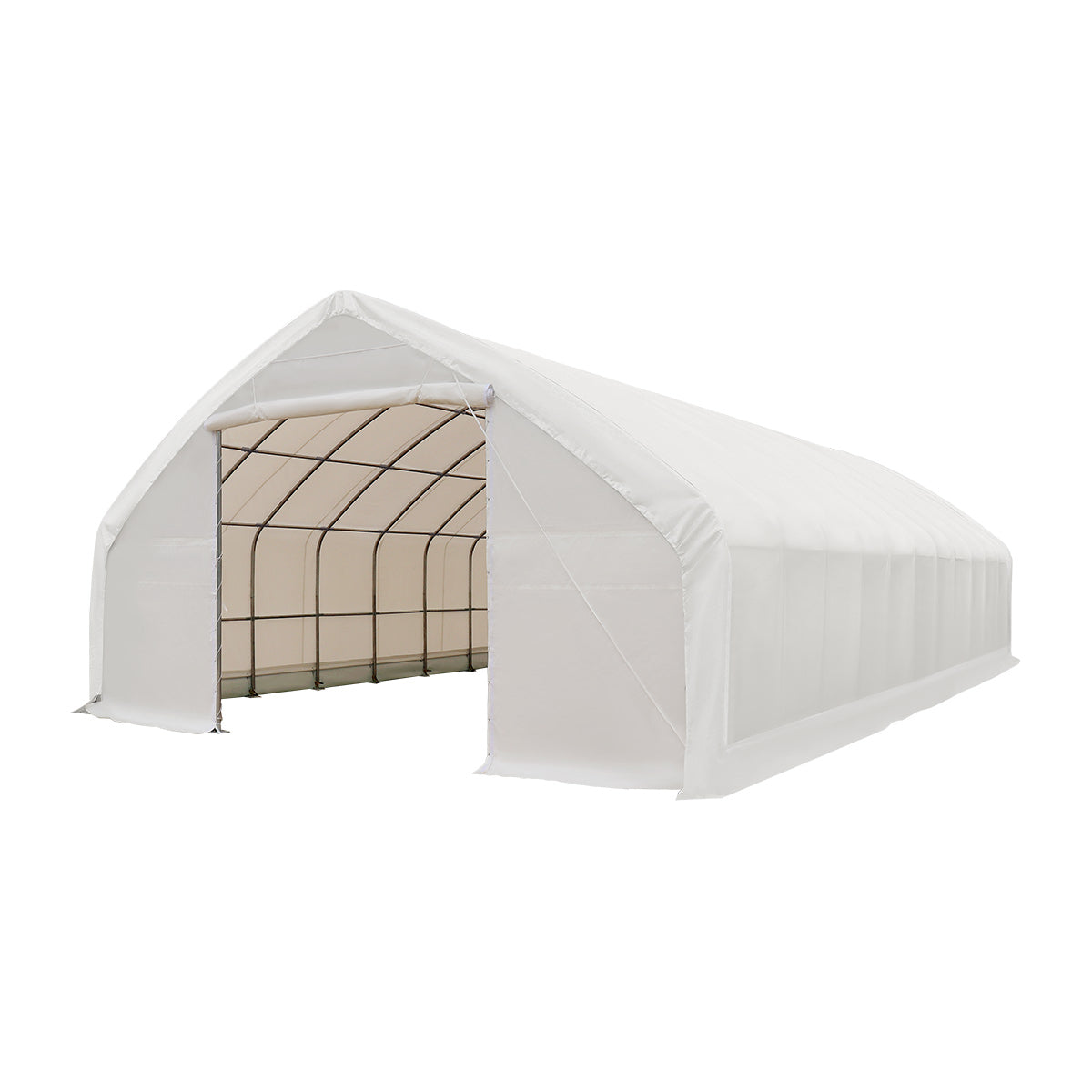 30' x 50' Straight Wall Peak Ceiling Storage Shelter with Heavy Duty 17 oz PVC Cover TMG-ST3052V (Previously ST3050V)