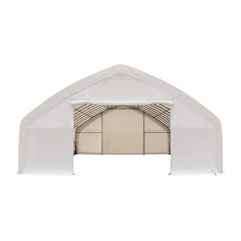 30' x 50' Straight Wall Peak Ceiling Storage Shelter with Heavy Duty 17 oz PVC Cover TMG-ST3052V (Previously ST3050V)