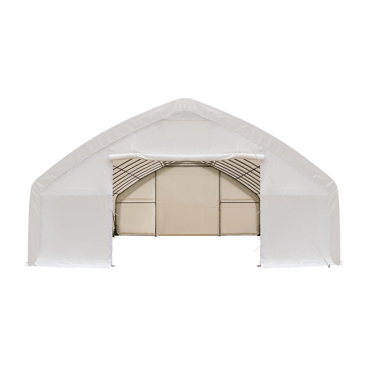 30' x 50' Straight Wall Peak Ceiling Storage Shelter with Heavy Duty 17 oz PVC Cover TMG-ST3052V (Previously ST3050V)