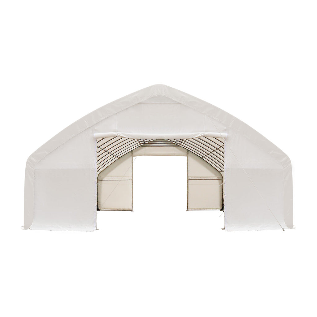 30' x 50' Straight Wall Peak Ceiling Storage Shelter with Heavy Duty 17 oz PVC Cover TMG-ST3052V (Previously ST3050V)