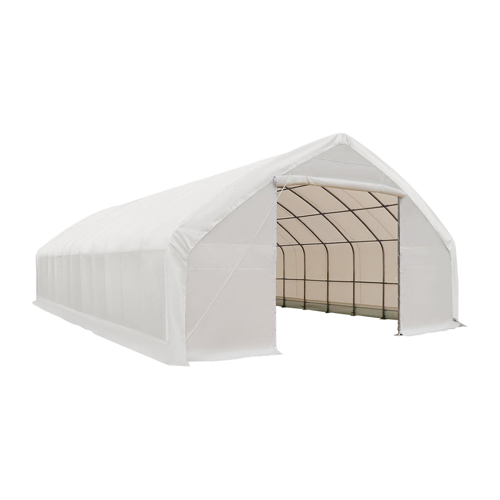 30' x 50' Straight Wall Peak Ceiling Storage Shelter with Heavy Duty 17 oz PVC Cover TMG-ST3052V (Previously ST3050V)
