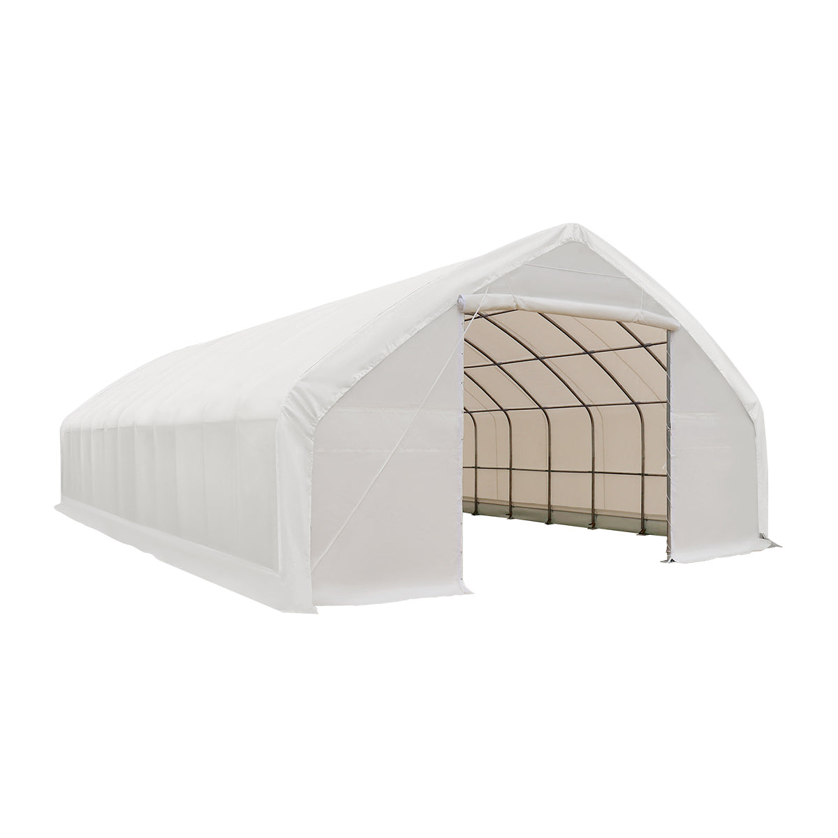 30' x 50' Straight Wall Peak Ceiling Storage Shelter with Heavy Duty 17 oz PVC Cover TMG-ST3052V (Previously ST3050V)