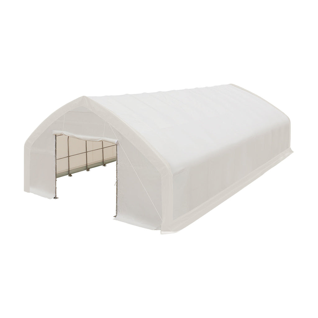 30' x 50' Straight Wall Peak Ceiling Storage Shelter with Heavy Duty 17 oz PVC Cover TMG-ST3052V (Previously ST3050V)