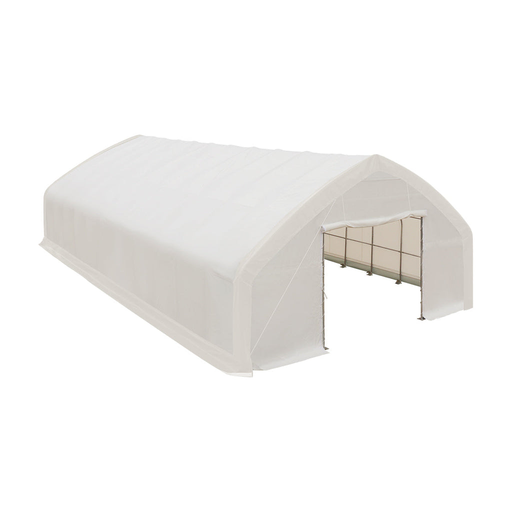 30' x 50' Straight Wall Peak Ceiling Storage Shelter with Heavy Duty 17 oz PVC Cover TMG-ST3052V (Previously ST3050V)