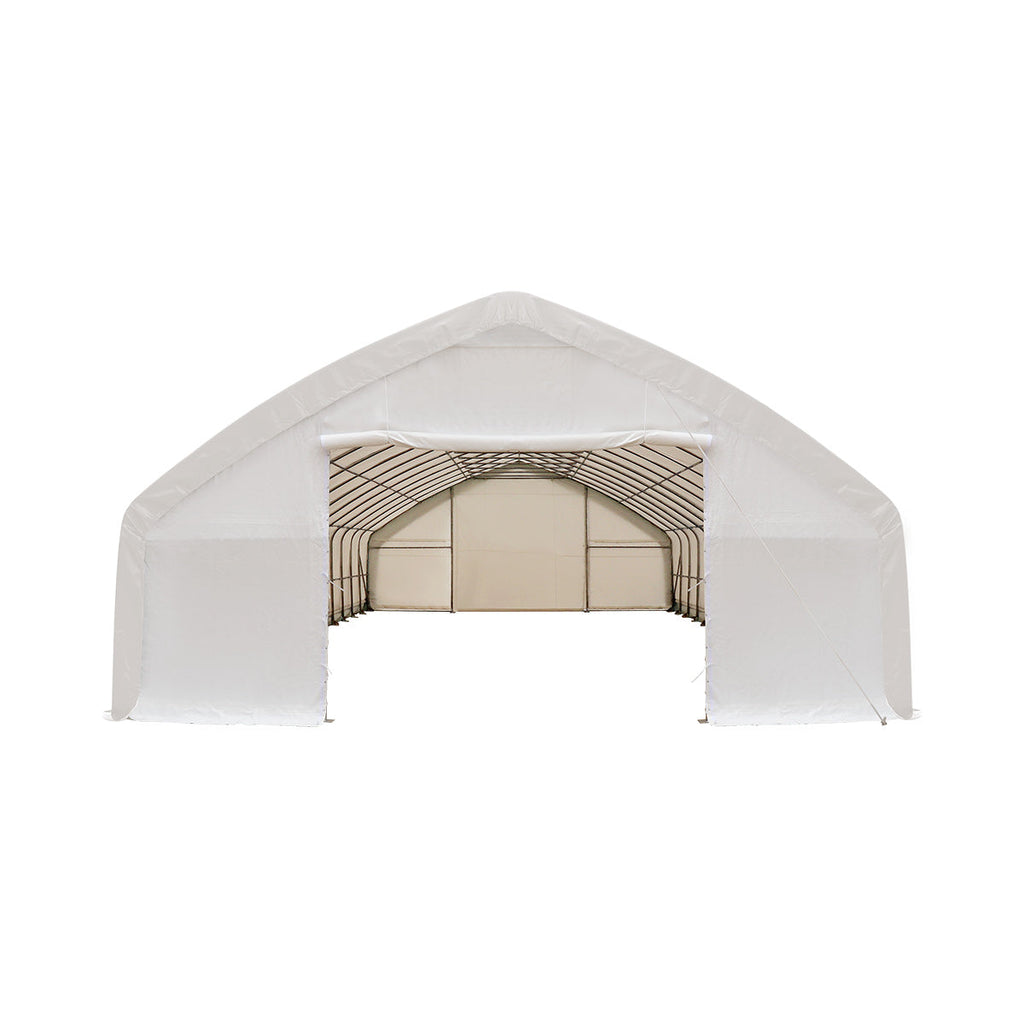 30' x 70' Straight Wall Peak Ceiling Storage Shelter with Heavy Duty 10 oz PE Cover TMG-ST3072E (Previously ST3070E)