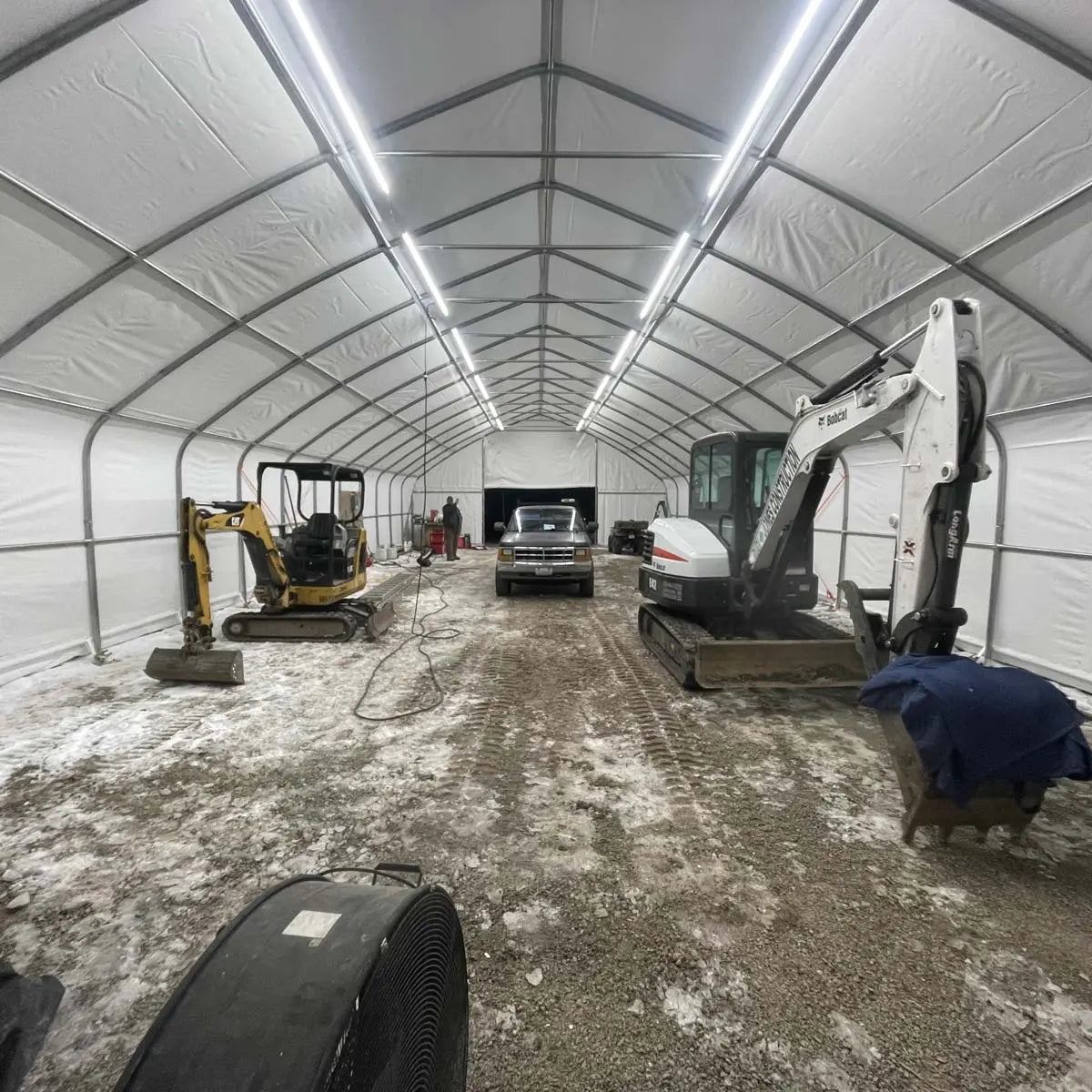 30' x 70' Straight Wall Peak Ceiling Storage Shelter with Heavy Duty 10 oz PE Cover TMG-ST3072E (Previously ST3070E)