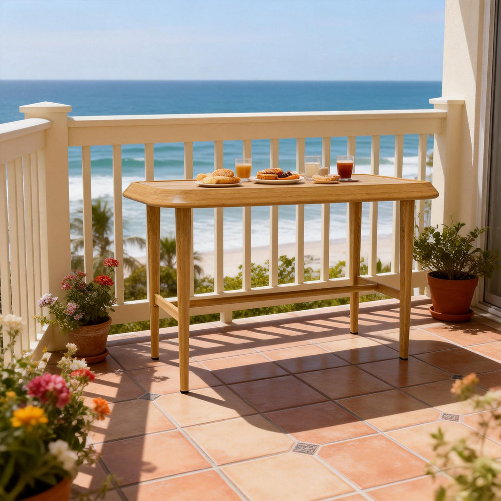 PURPLE LEAF Outdoor Bar Table Patio Dining Table Coffee Kitchen Breakfast Bistro Pub Bar Table for Patio Poolside