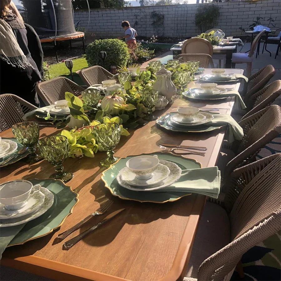 PURPLE LEAF 7/9/11 Pieces Patio Dining Set with Sunbrella Cushions All-Weather Wicker Patio Table and Chairs for Deck, Garden