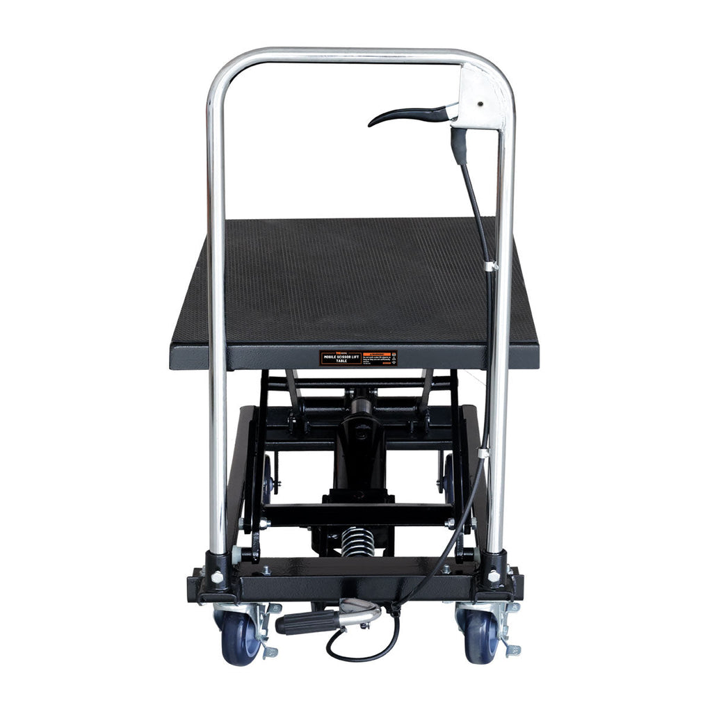 330-Lb Mobile Scissor Lift Table, 28" Lifting Height, Foot Pedal Operation, Rubber Padded Tabletop, TMG-ALS01 (Discontinued – No Longer Available)