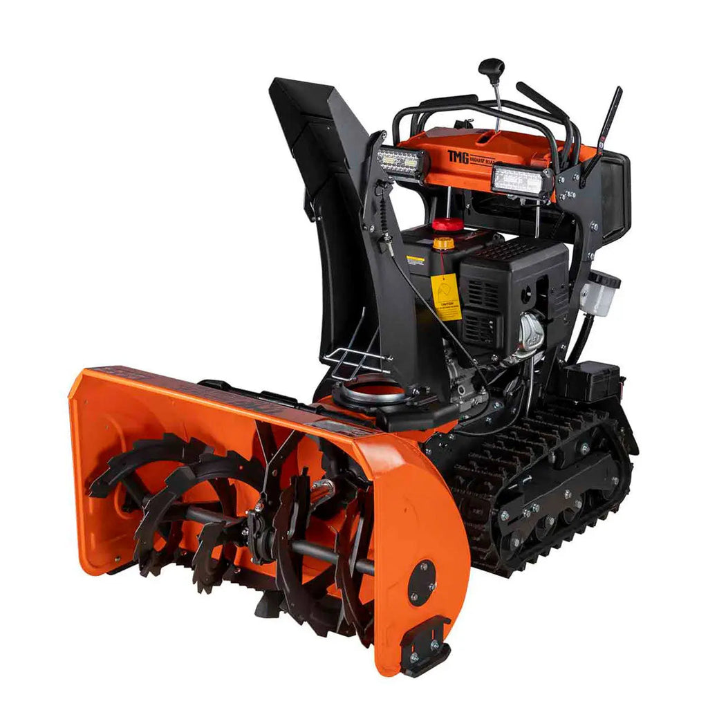 TMG Heavy Series™ Stand-On Rubber Track Snow Blower, Dual Stage, LED Light, 50' Throwing Distance TMG-GSB36 (Discontinued – No Longer Available)
