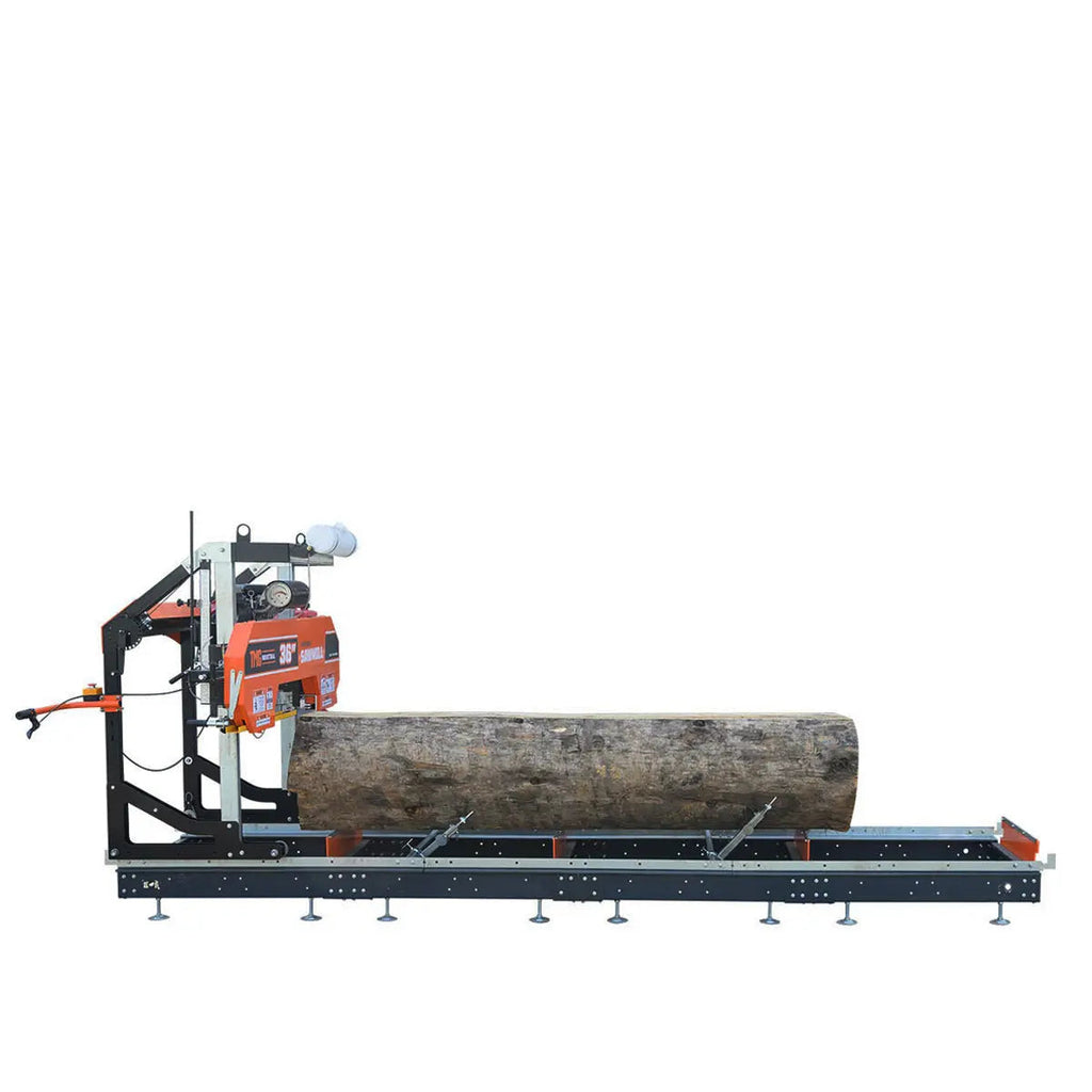 36" Portable Sawmill, 21 HP Honda V-Twin Engine, 13' Log Length, 4-Post Carriage with Saw Head Anti-tip Self-locking, TMG-PSM36
