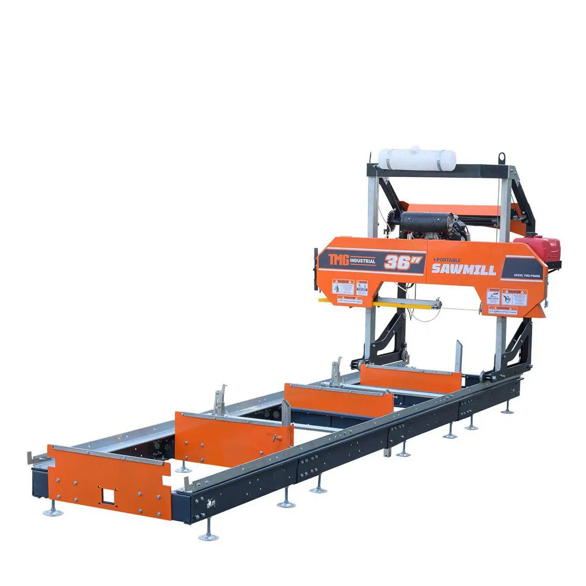 36" Portable Sawmill, 21 HP Honda V-Twin Engine, 13' Log Length, 4-Post Carriage with Saw Head Anti-tip Self-locking, TMG-PSM36
