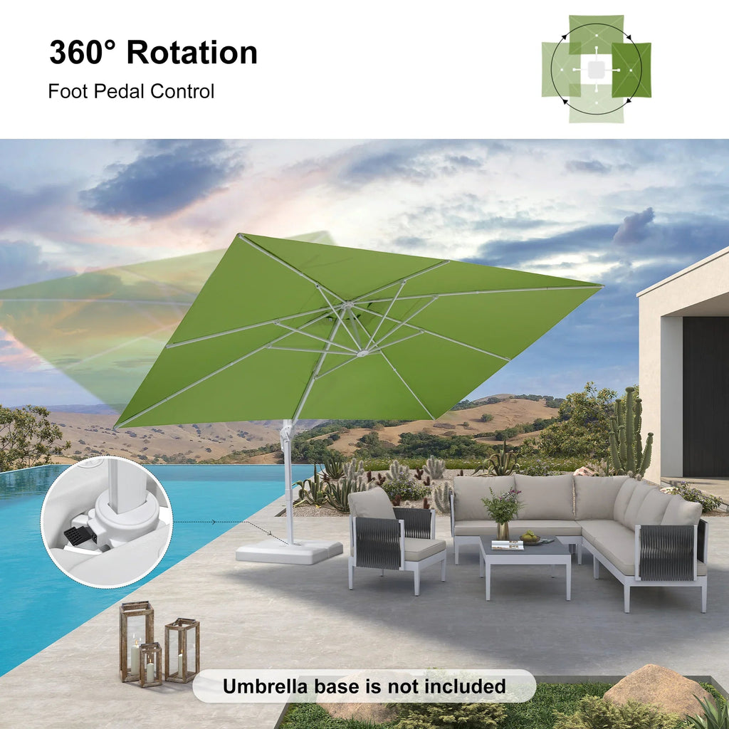 PURPLE LEAF Outdoor Patio Umbrella with Base, Best White Cantilever Umbrellas