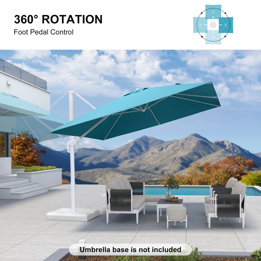 PURPLE LEAF Outdoor Patio Umbrella with Base, Best White Cantilever Umbrellas