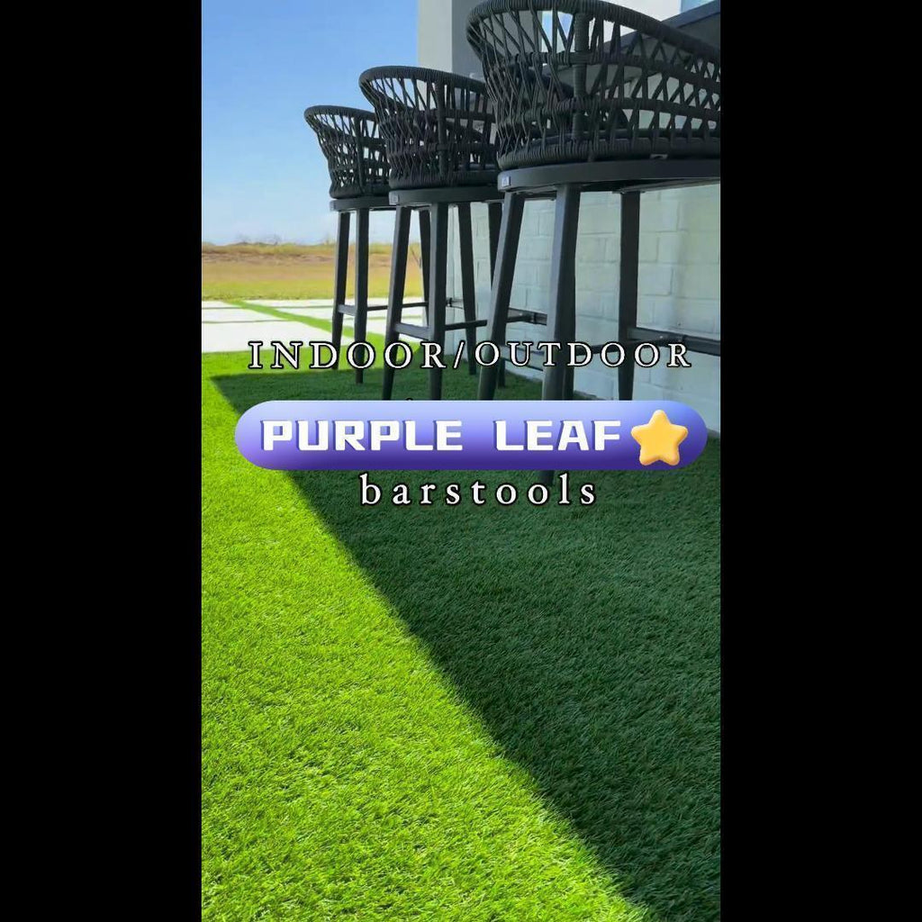 PURPLE LEAF Outdoor Bar Stool Set of 6, Wicker Chairs Bar Chairs with Cushion, All-Weather Patio Furniture kitchen stools