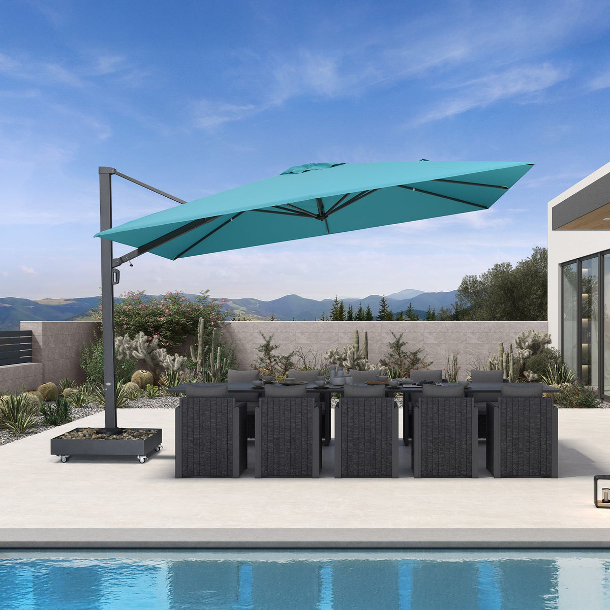PURPLE LEAF Heavy Duty Cantilever Patio Umbrella Extra Large Outdoor Umbrella for Yard, Garden, Pool