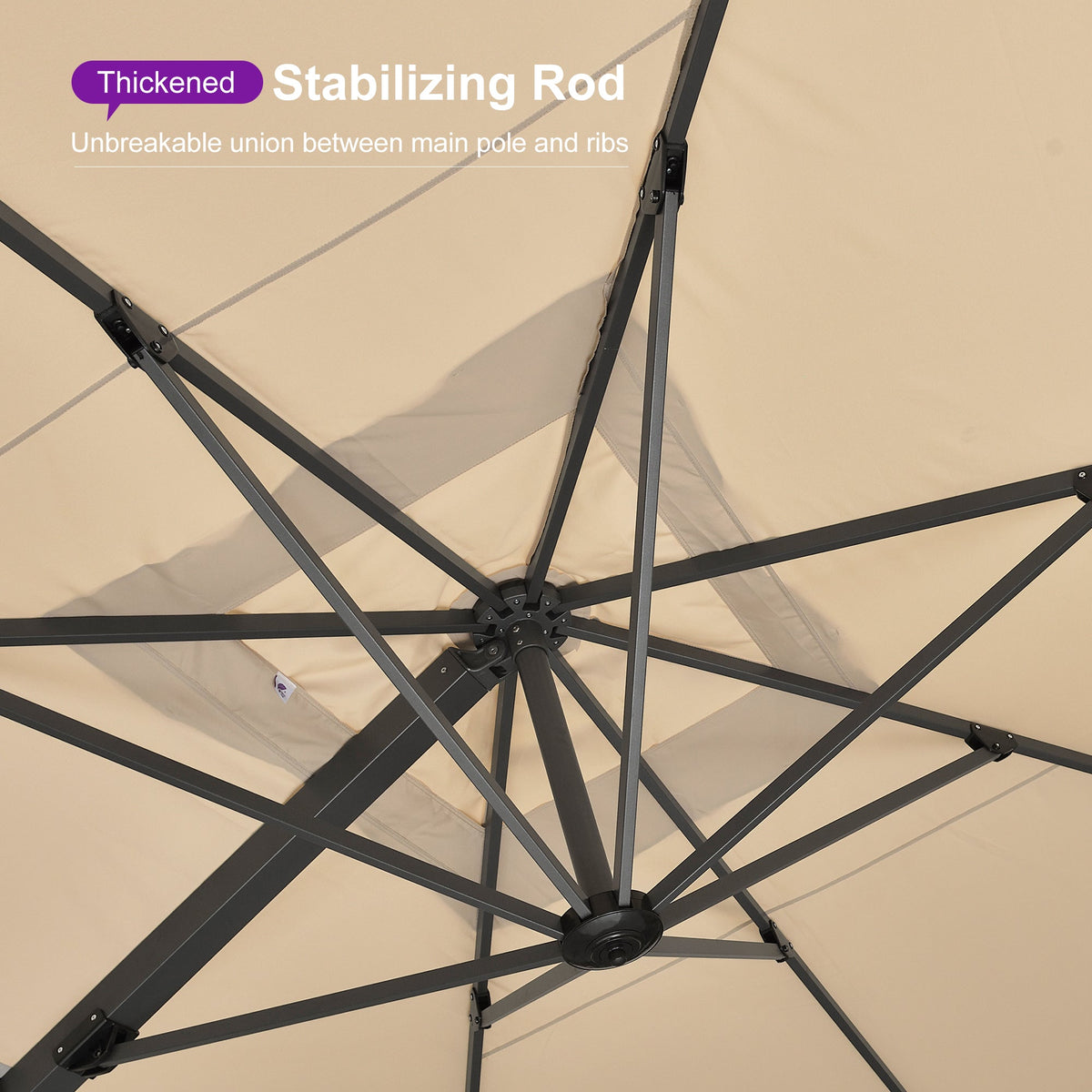 PURPLE LEAF Heavy Duty Cantilever Patio Umbrella Extra Large Outdoor Umbrella for Yard, Garden, Pool