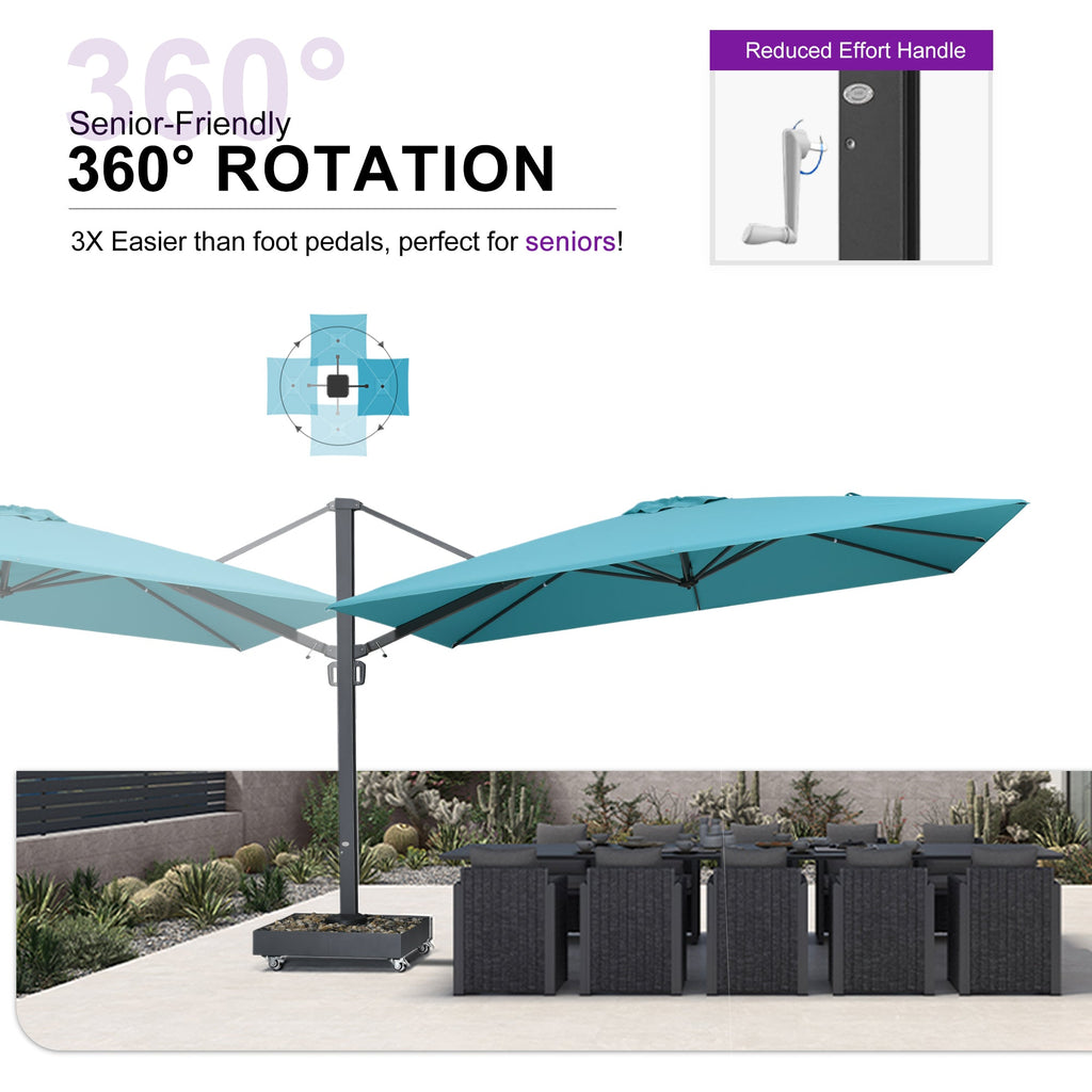 PURPLE LEAF Heavy Duty Cantilever Patio Umbrella Extra Large Outdoor Umbrella for Yard, Garden, Pool