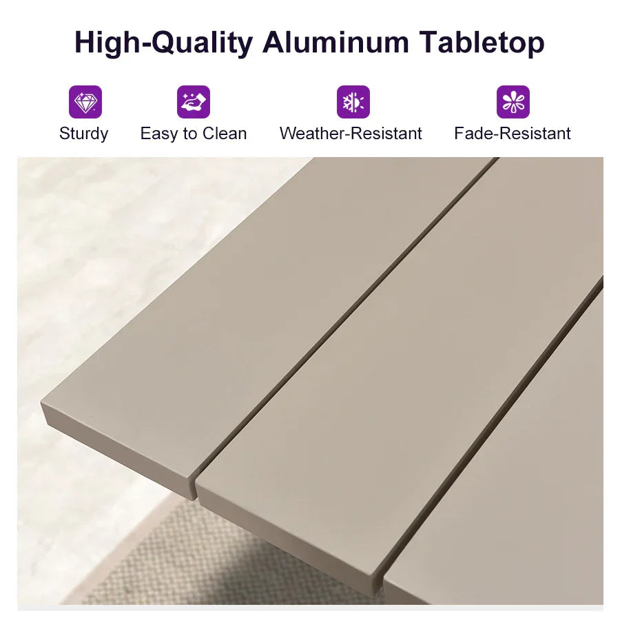 PURPLE LEAF 7/9/11 Pieces Outdoor Dining Set Aluminium Dining Table and Woven Rattan Chairs Dining Furniture Set with Cushions for Deck Patio Champagne