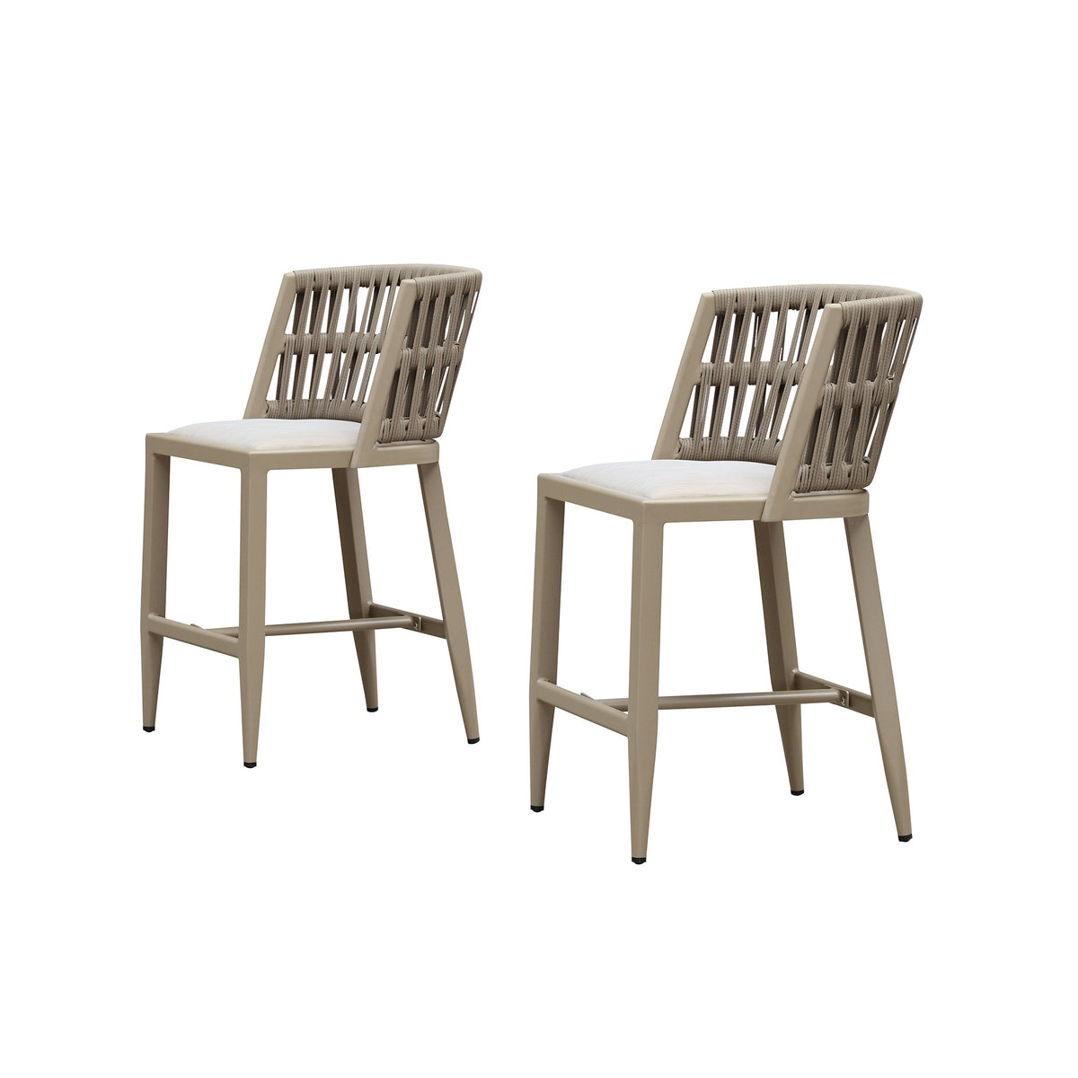 PURPLE LEAF Outdoor Bar Stools Set of 2 for Overweight Wicker Rattan Patio Barstools Woven Modern Bar Chairs with Backrest and Cushions for Garden Outside