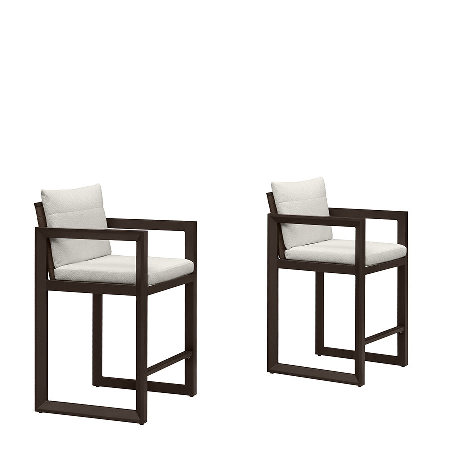PURPLE LEAF Caesar Bar Stools Modern Aluminum Barstools with Stainless Removable Cushion for Kitchen Outside Island Backyard