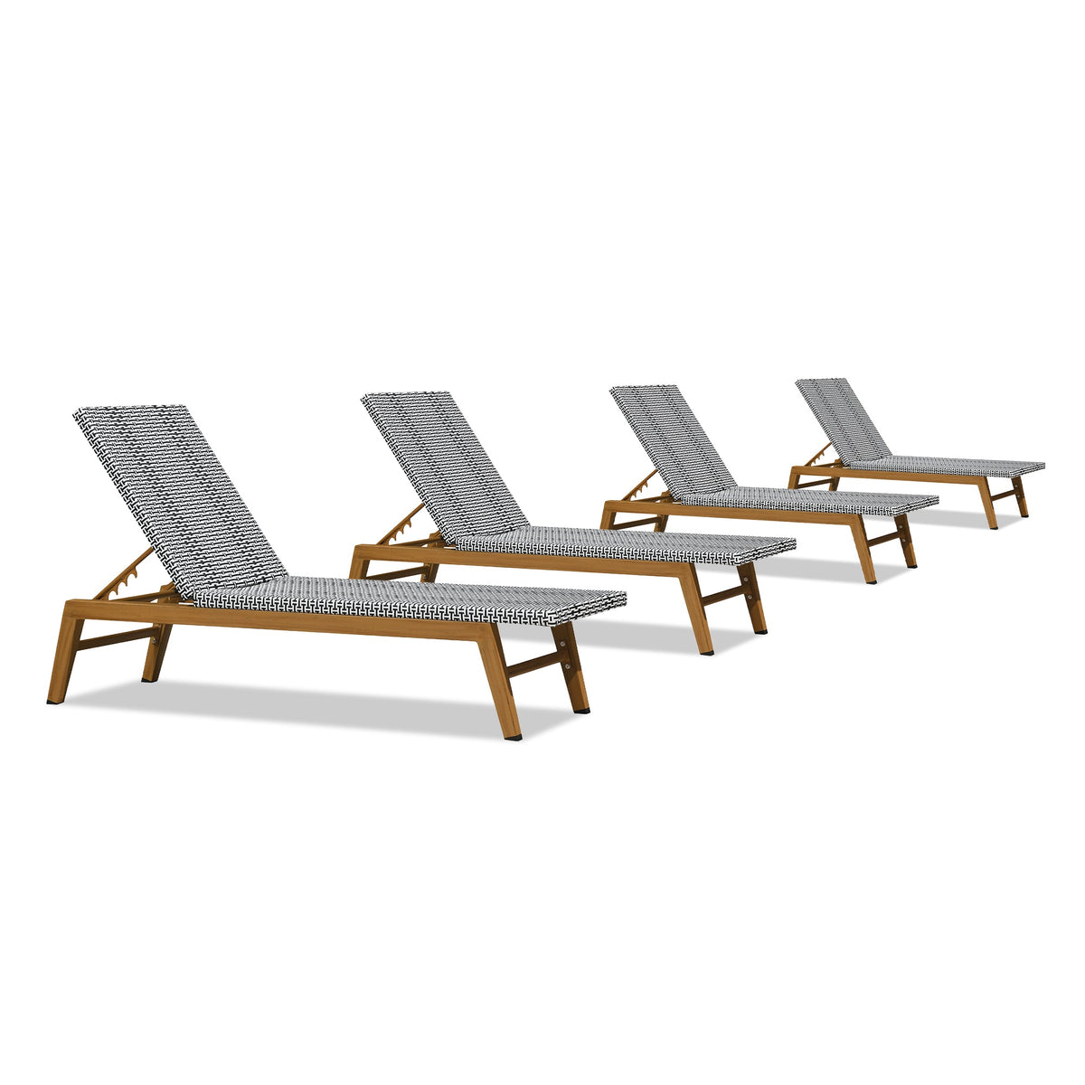 PURPLE LEAF Pool Oversized Lounge Chairs Rattan Aluminium Patio Chaise Lounge Outdoor Adjustable Recliner Finish Loungers Woven PE Sun Chairs for Poolside Deck Beach