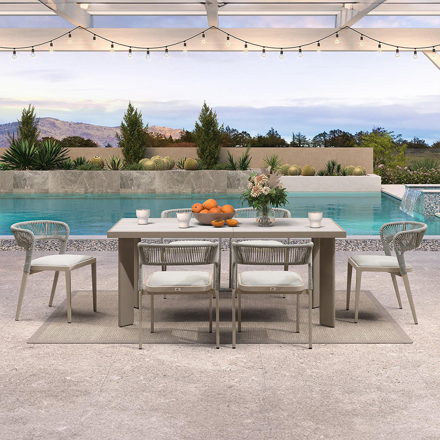 PURPLE LEAF 7 / 9 / 11 pcs Outdoor Dining Set Patio Dining Furniture for Lawn Backyard Deck Brown