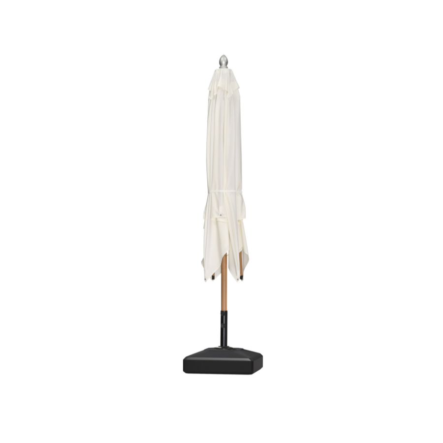 PURPLE LEAF Premium Teak‑Finish Aluminum Frame Outdoor Patio Market Umbrella with Rope Pulley Lift