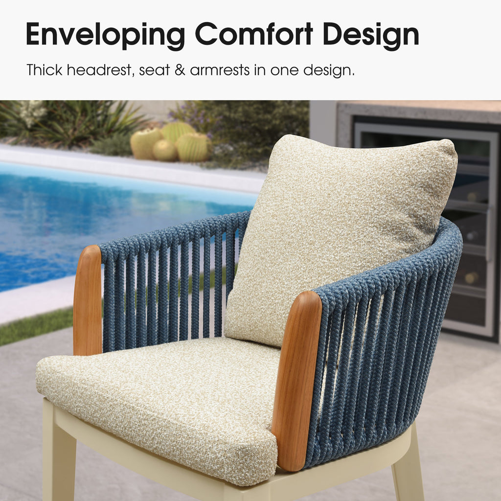 PURPLE LEAF Hailar Outdoor Bar Stools Chair Modern Rattan Bar Stool with Back and Cushion for Balcony, Indoor or Outdoor, Kitchen Island