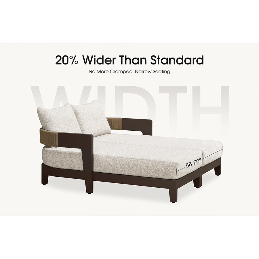 PURPLE LEAF Outdoor daybed Wider Chaise Lounge with Cushion and Pillow