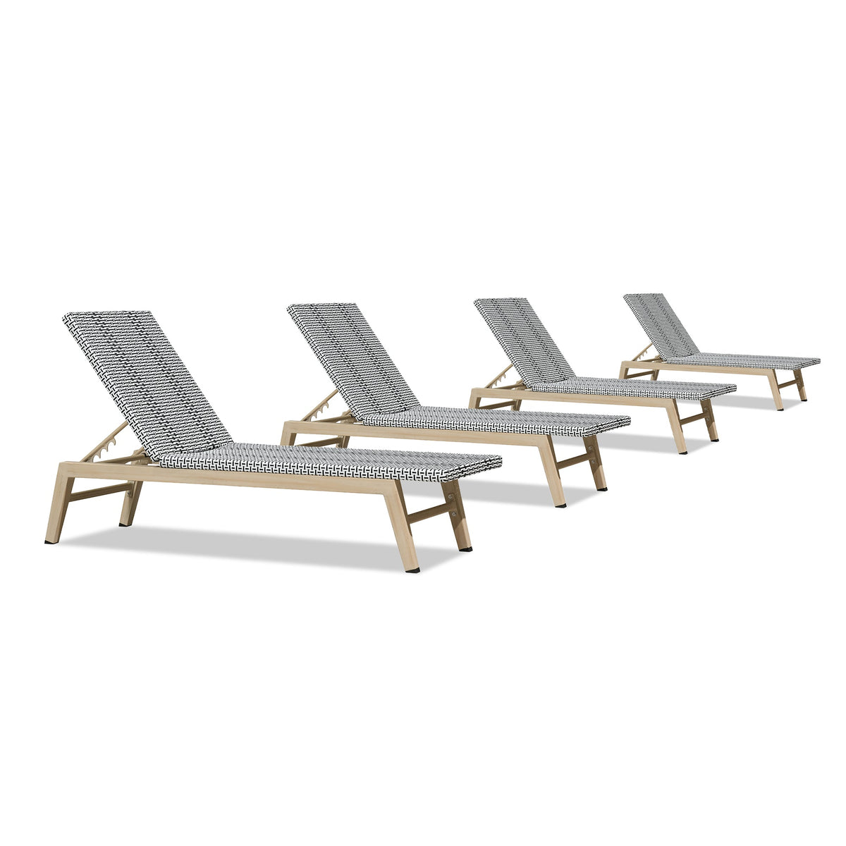 PURPLE LEAF Pool Oversized Lounge Chairs Rattan Aluminium Patio Chaise Lounge Outdoor Adjustable Recliner Finish Loungers Woven PE Sun Chairs for Poolside Deck Beach