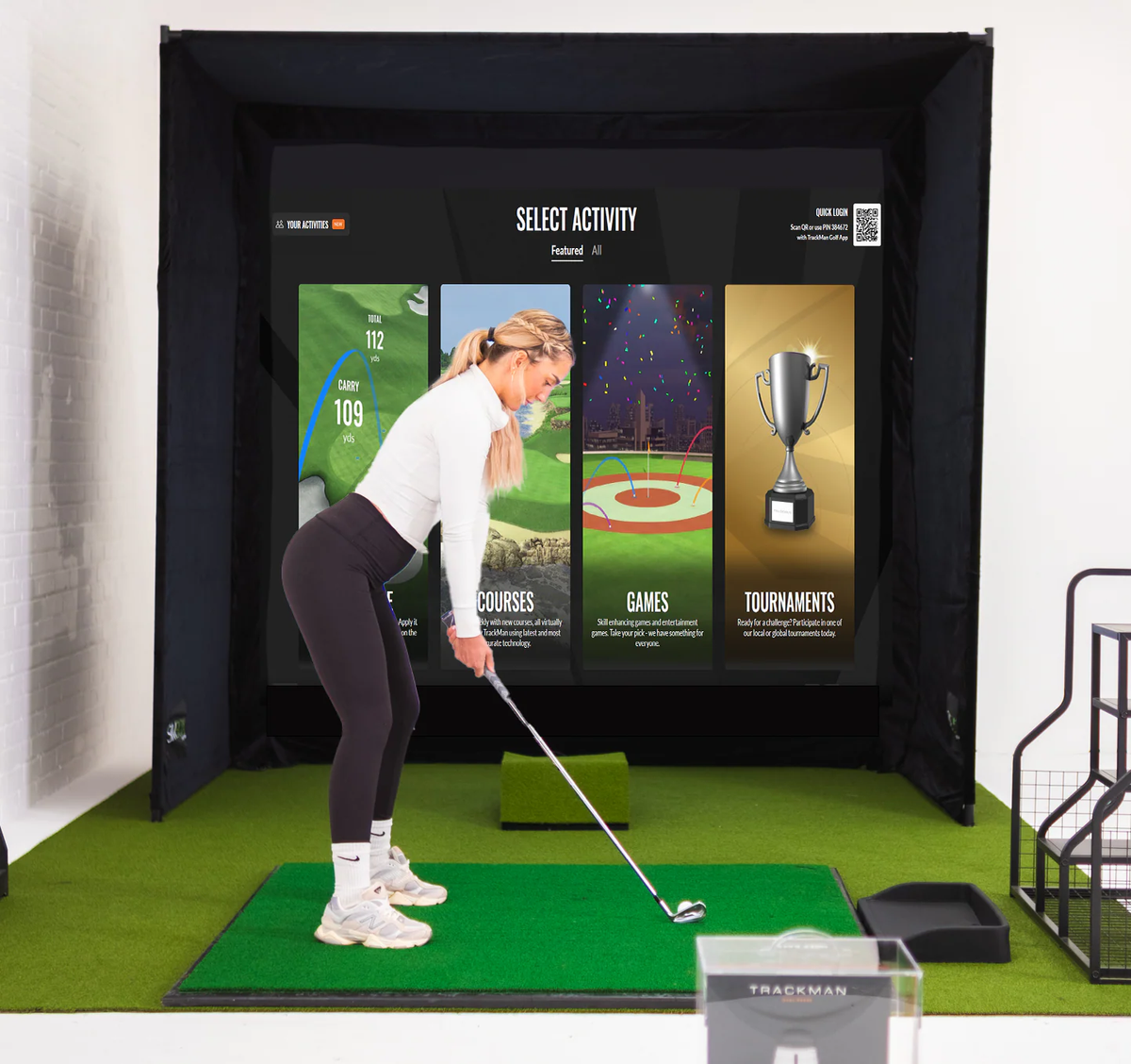 Golf Simulator Enclosure - 7 Sizes, Pro + Impact Screen and Frame INCLUDES FREE SIDE BARRIERS