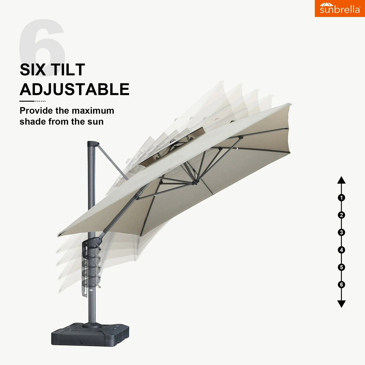PURPLE LEAF SUNBRELLA Cantilever Umbrella Grey Aluminum Patio Umbrella