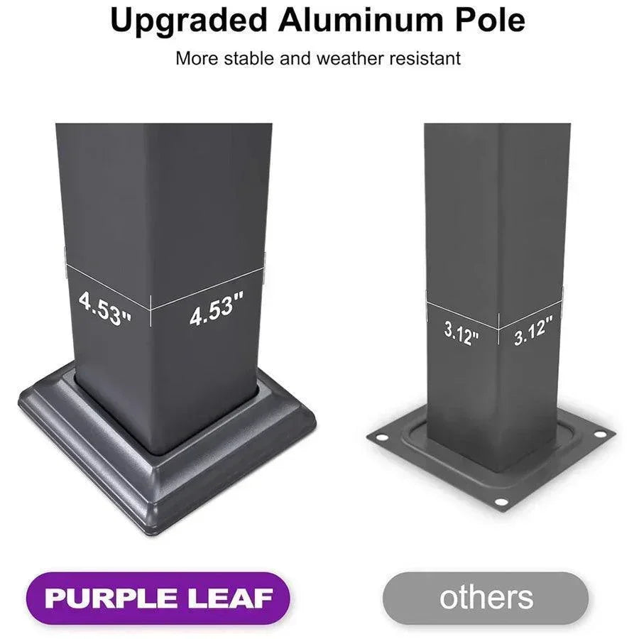 PURPLE LEAF Caesar Louvered Pergola with Milky String Lights Patio Aluminum Pergola with Independent Adjustable Rainproof Roof With Milky Lights