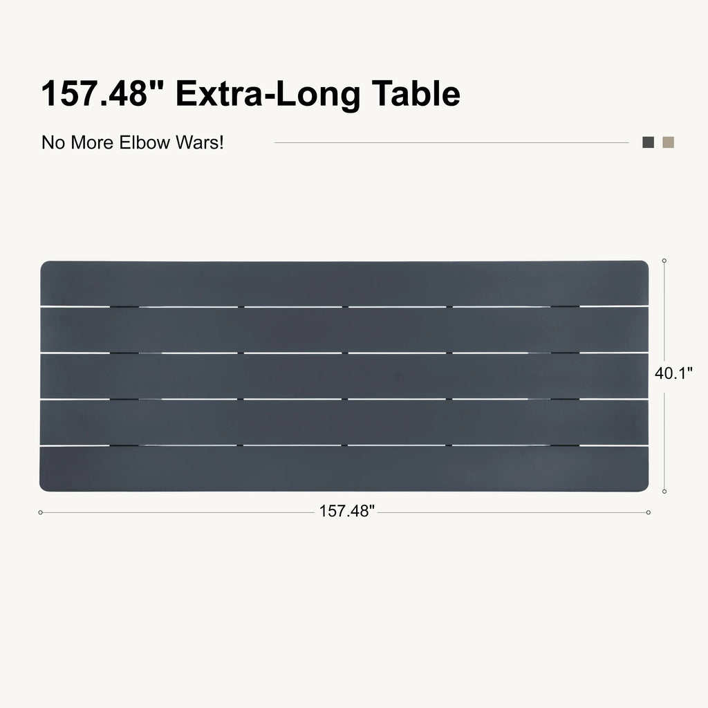 PURPLE LEAF Sanori Outdoor Dining Set Weather-Resistant Aluminum Table and Chairs Set with Backrest Pillow and Olefin Cushions for Deck