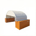 40' x 20' Dual Truss Container Shelter with Heavy Duty 21 oz PVC Cover, Enclosed End Wall & Front Drop, TMG-DT4022CF8