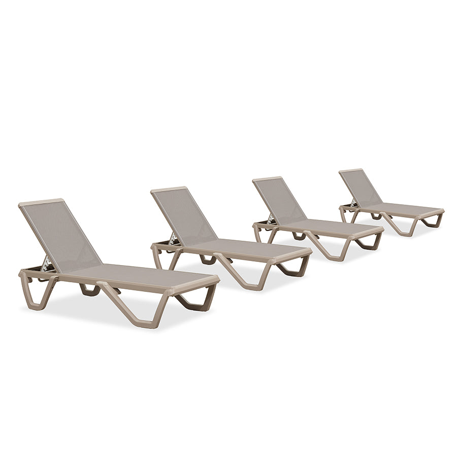 PURPLE LEAF Outdoor Chaise Lounge Chair Pool Lounge Chair with Champagne Aluminum Plastic Stackable Patio Lounge Chair for Poolside Sunbathing Beach Deck Yard