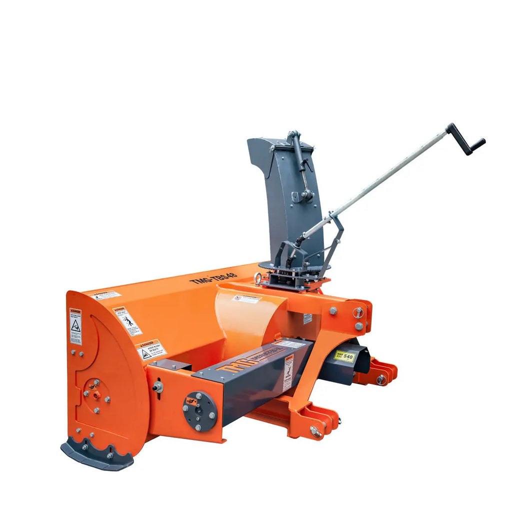 48" 3-Point Hitch Snow Blower, 20-40 HP, 20" Diameter Impeller, 360° Snow Chute, CAT 1 Suspension, TMG-TBS48