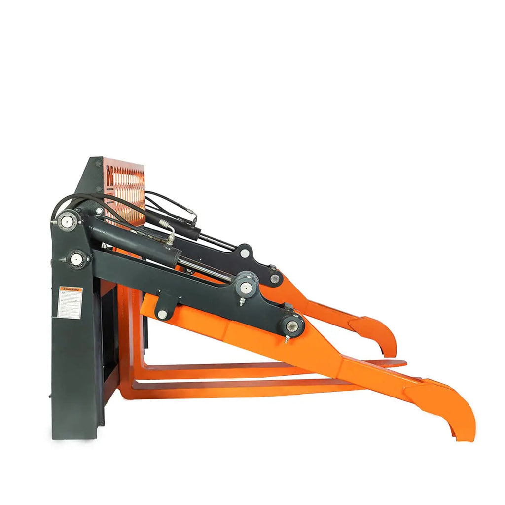 48" Two-Cylinder Pallet Fork Pipe Grapple, 6200-lb Lift Capacity, ITA Class III Forged Tines, Skid Steer Mount, TMG-SPG45